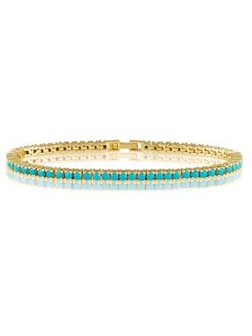 SAHIRA KARLA TENNIS BRACELET in TURQUOISE and Gold Color